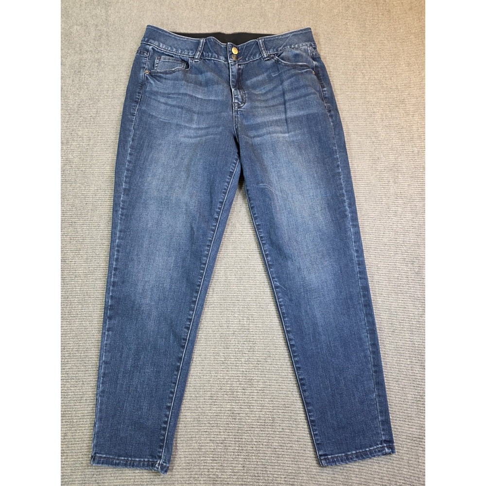 Venezia Lane Bryant Womens 18 Blue Stretch Jeans Support Waistband Straight Leg